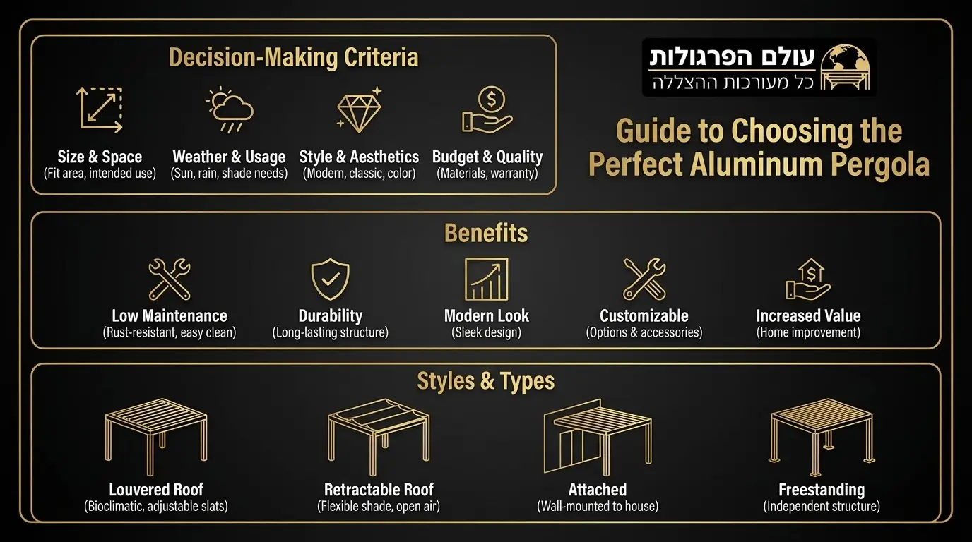 המדריך המלא לשנת 2026 לבחירת פרגולת אלומיניום