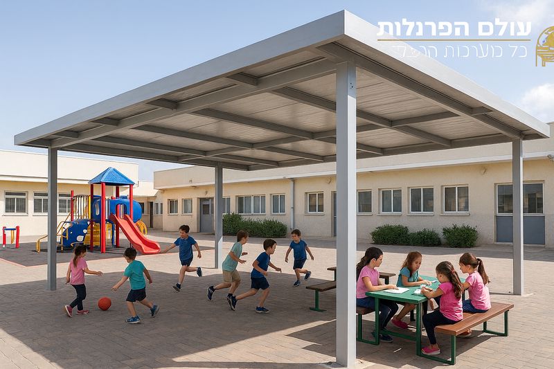 פרגולות אלומיניום למוסדות חינוך - הגנה, בטיחות וחינוך איכותי